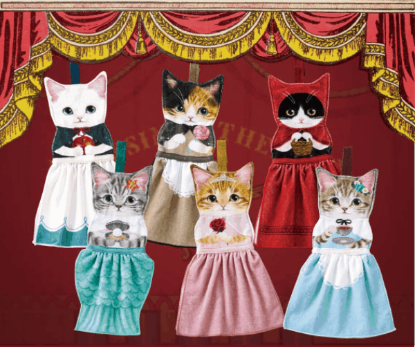 全品送料無料 おまけ付 童話の世界 猫が主役の ドレスタオル 三毛猫 フェリシモ 猫部