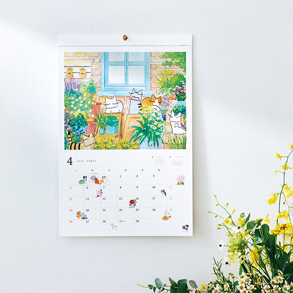カレンダー,壁掛けカレンダー,日本画,猫,イラスト,風景,2026年,2026