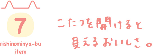 07 こたつを開けると見えるおいしさ。